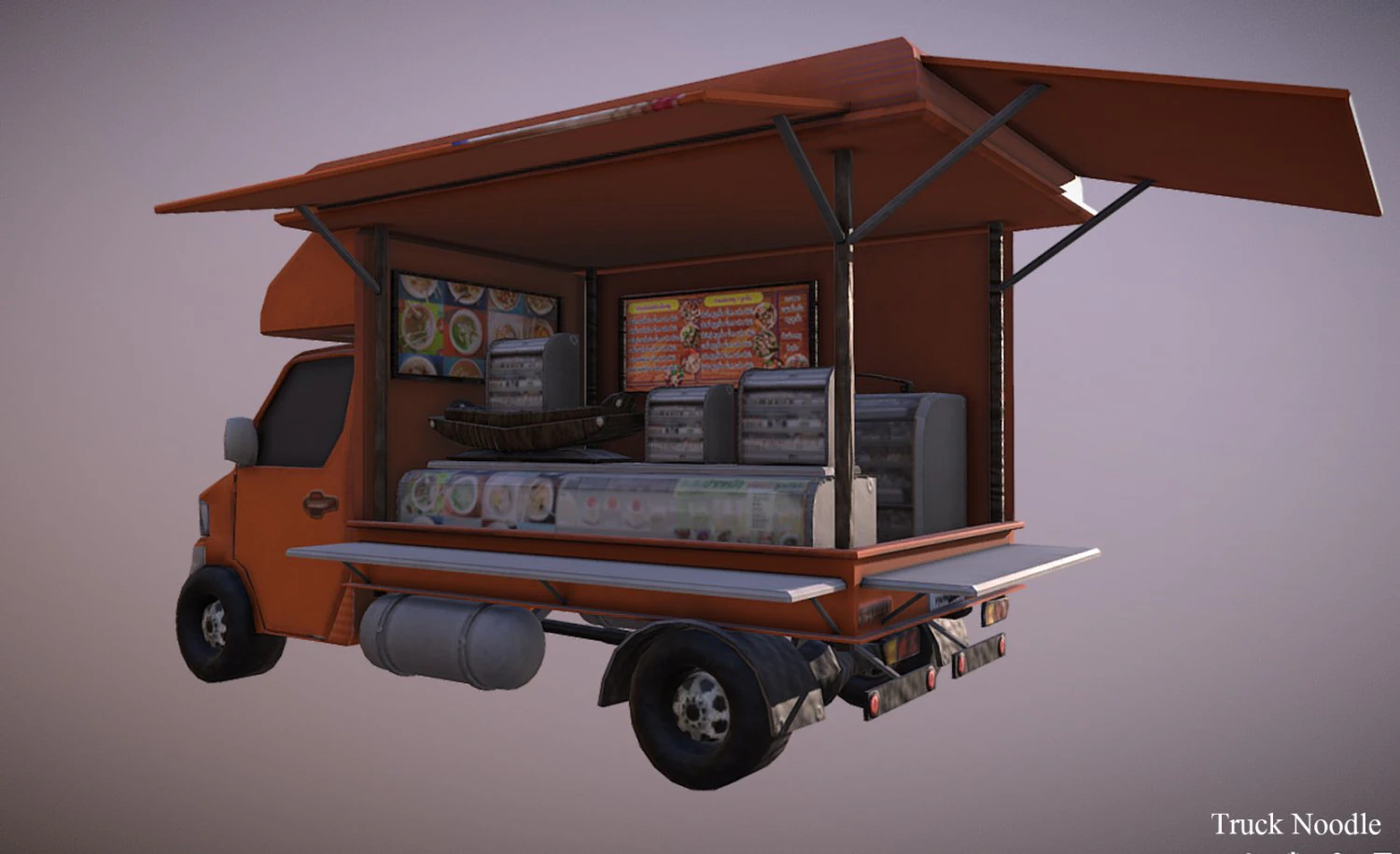 thailand truck noodle shop low poly 3D Model .c4d .max .obj .3ds .fbx .stl .blend 