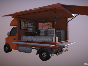 thailand truck noodle shop low poly Modelo 3D