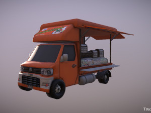 thailand truck noodle shop low poly 3Dモデル