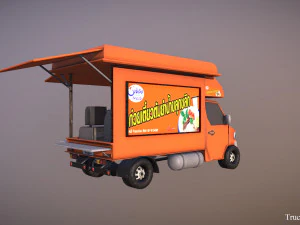 thailand truck noodle shop low poly 3D Model