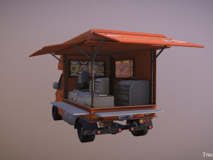 thailand truck noodle shop low poly 3Dモデル