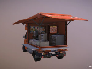 thailand truck noodle shop low poly 3D Model