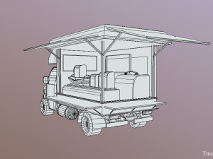 thailand truck noodle shop low poly 3Dモデル