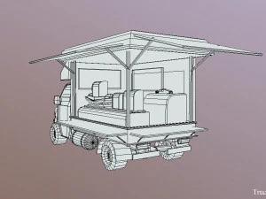 thailand truck noodle shop low poly 3D Model