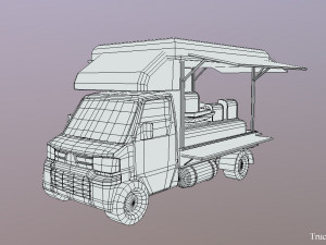 thailand truck noodle shop low poly 3Dモデル