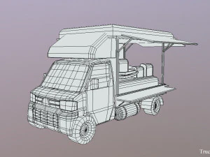 thailand truck noodle shop low poly 3D Model