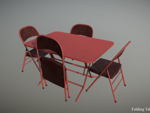 folding table chair Modelo 3D