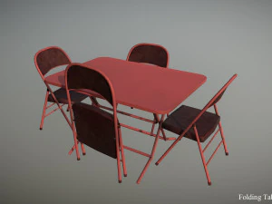 sedia da tavolo pieghevole Modello 3D