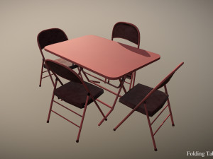 folding table chair 3D Модель