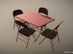 folding table chair 3D Model