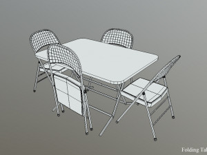 folding table chair 3D Модель