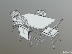 folding table chair 3D Model