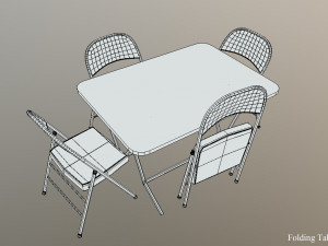 folding table chair 3D Модель