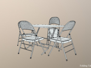 folding table chair 3D Модель