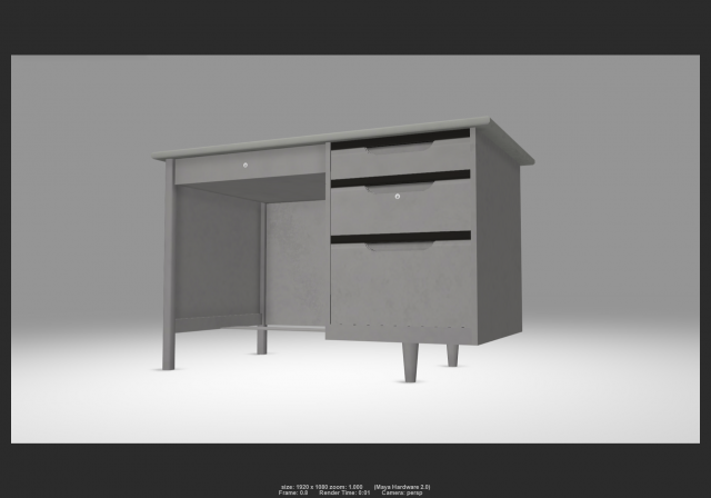 desk 01 3D Модель .c4d .max .obj .3ds .fbx .stl .blend 