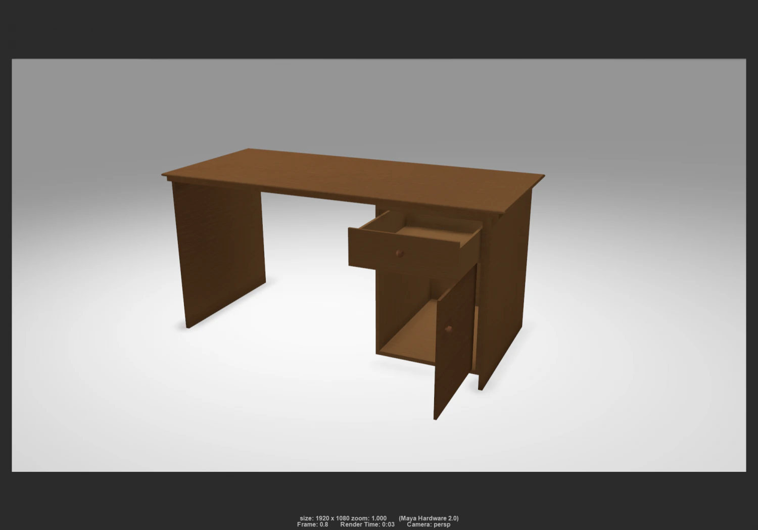 desk 02 3D Model .c4d .max .obj .3ds .fbx .stl .blend 