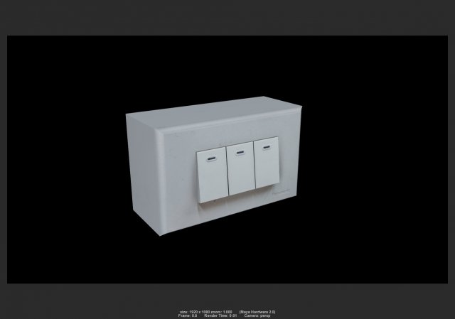 electric switch 01 Model 3D .c4d .max .obj .3ds .fbx .stl .blend