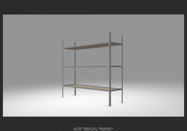 steel shelf 01 3D 模型 .c4d .max .obj .3ds .fbx .stl .blend