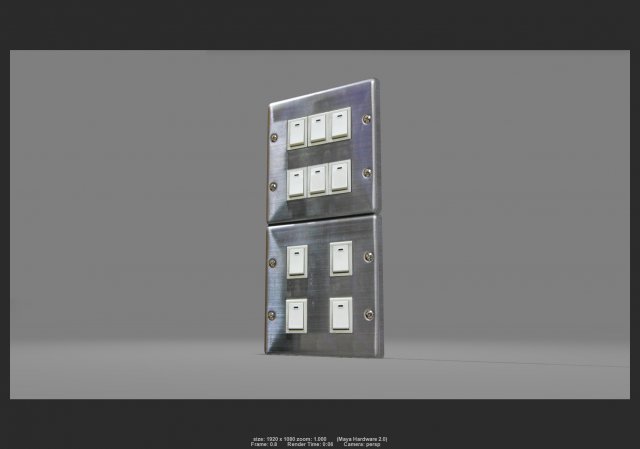 stainless switch 01 Model 3D .c4d .max .obj .3ds .fbx .stl .blend 