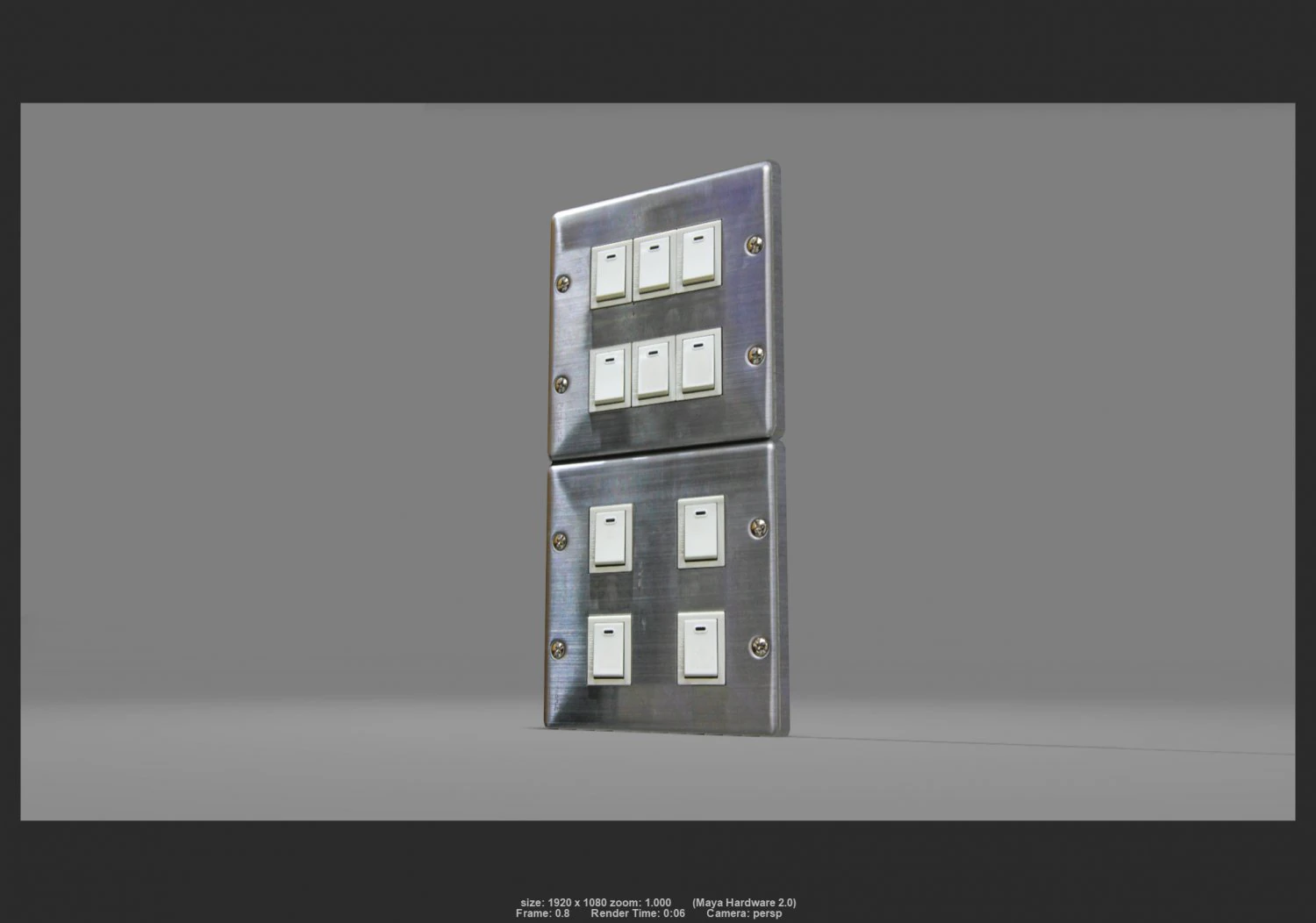 stainless switch 01 3D Model .c4d .max .obj .3ds .fbx .stl .blend 
