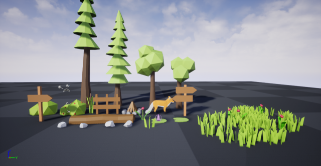 low poly nature set 21 assets Modello 3D .c4d .max .obj .3ds .fbx .stl .blend 