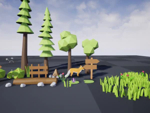 low poly nature set 21 assets 3D Model