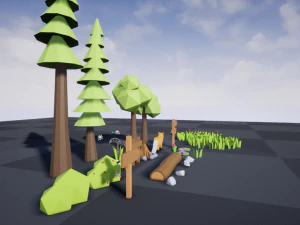 low poly nature set 21 assets 3D Model