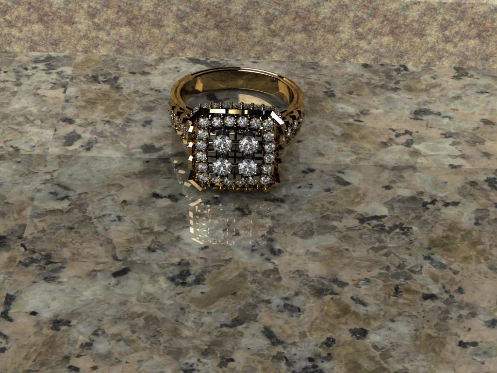 ring with diamonds 3D Print Model .c4d .max .obj .3ds .fbx .stl .blend 