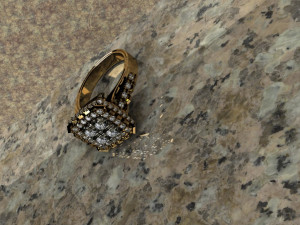 ring with diamonds 3D Print Model