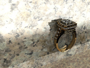 ring with diamonds 3D Print Model