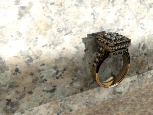ring with diamonds 3D Print Model