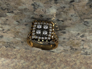 ring with diamonds 3D Print Model