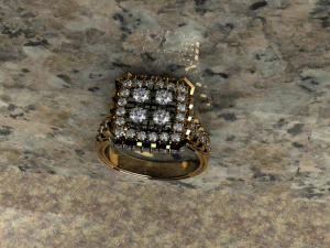 ring with diamonds 3D Print Model