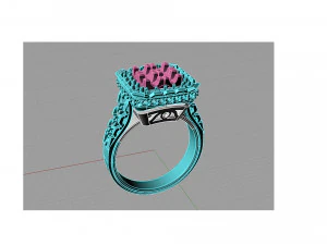 ring with diamonds 3D Print Model
