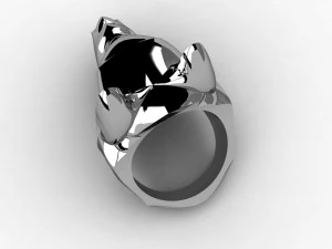 brillianse ring with dog head 3D Print Model