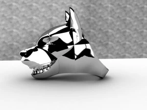 brillianse ring with dog head 3D Print Model