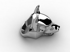 brillianse ring with dog head 3D प्रिंट मॉडल
