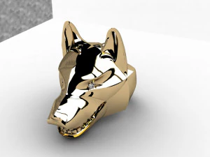 brillianse ring with dog head 3D Print Model