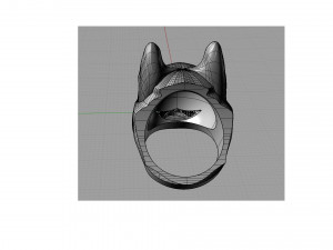 brillianse ring with dog head 3D प्रिंट मॉडल