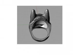 brillianse ring with dog head 3D Print Model