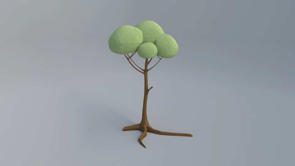 polygonal tree 3D Model .c4d .max .obj .3ds .fbx .stl .blend