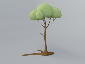 polygonal tree 3D मॉडल