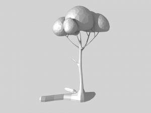 polygonal tree 3D मॉडल