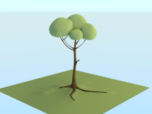 polygonal tree 3D मॉडल