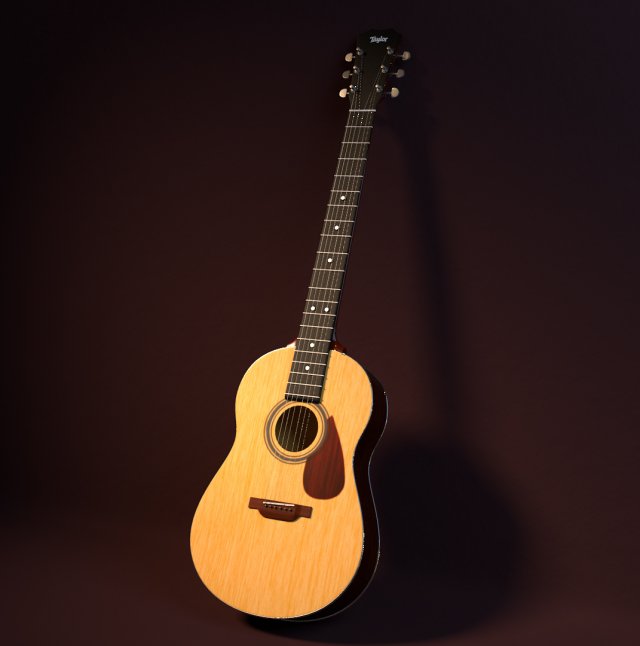 taylor guitar 3D Model .c4d .max .obj .3ds .fbx .stl .blend