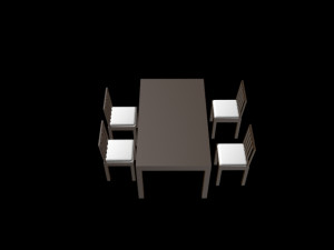 dinning set 3D मॉडल
