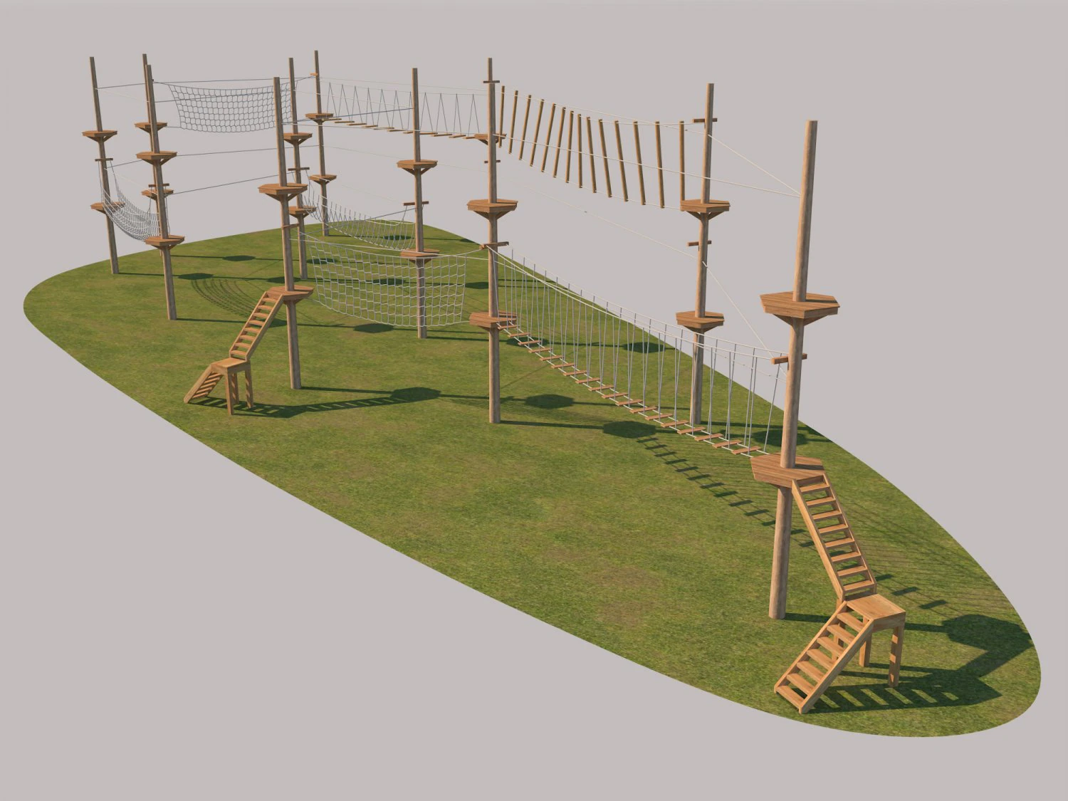 rope park 3D Model .c4d .max .obj .3ds .fbx .stl .blend 