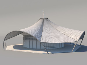 cafe with membran 3D Model