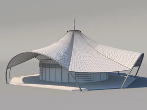 cafe with membran 3D Model