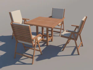 mesa e cadeiras ao ar livre Modelo 3D